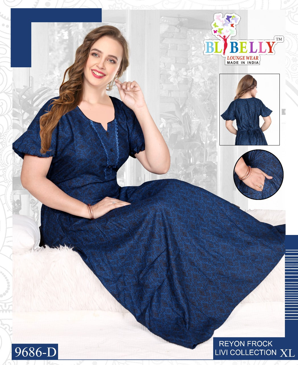 Reyon Livi Belly Night Gowns Supplier Ahmedabad