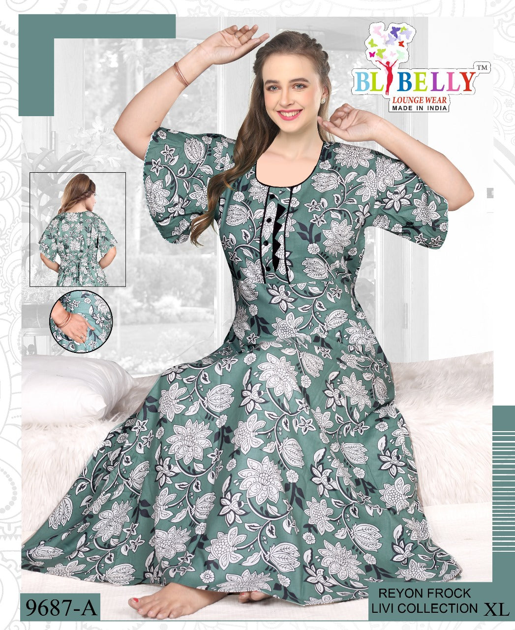 Reyon Livi Belly Night Gowns Supplier Ahmedabad