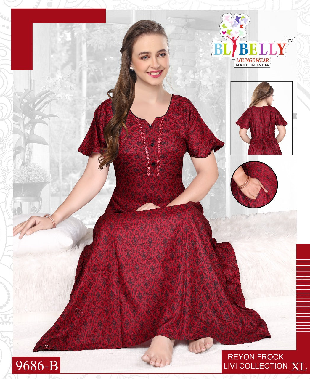 Reyon Livi Belly Night Gowns Supplier Ahmedabad
