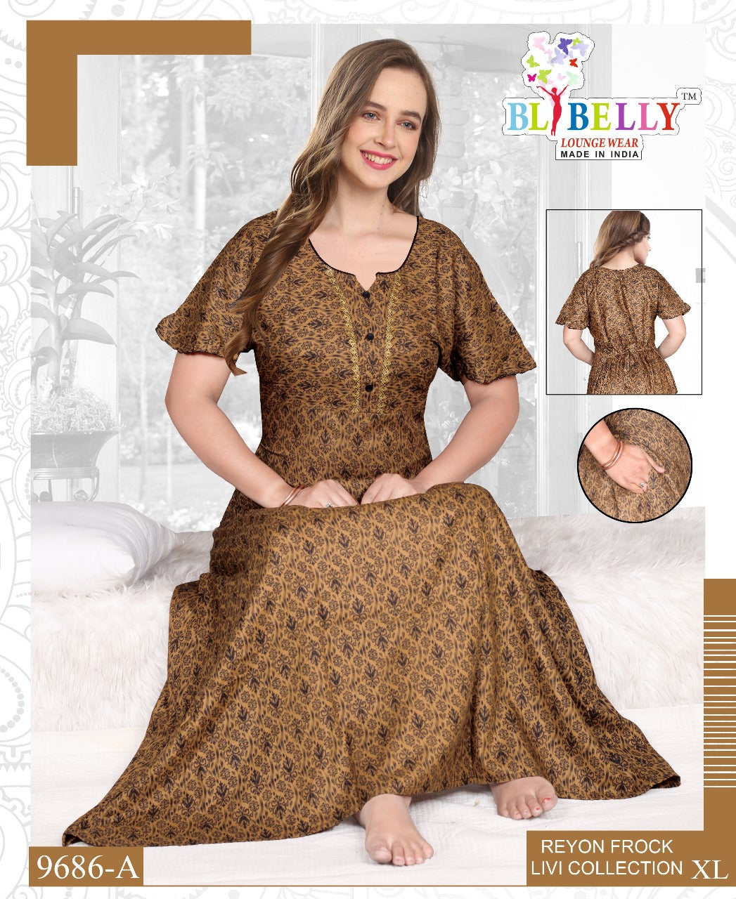 Reyon Livi Belly Night Gowns Supplier Ahmedabad