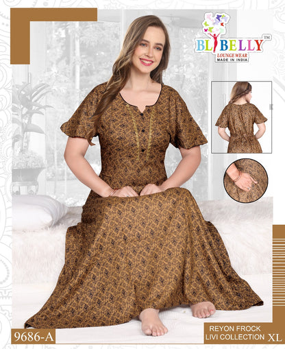Reyon Livi Belly Night Gowns Supplier Ahmedabad