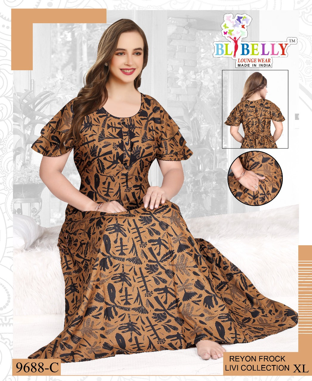 Reyon Livi Belly Night Gowns Supplier Ahmedabad