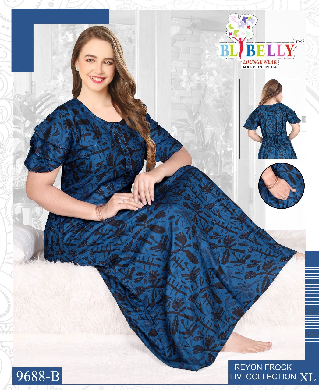 Reyon Livi Belly Night Gowns Supplier Ahmedabad