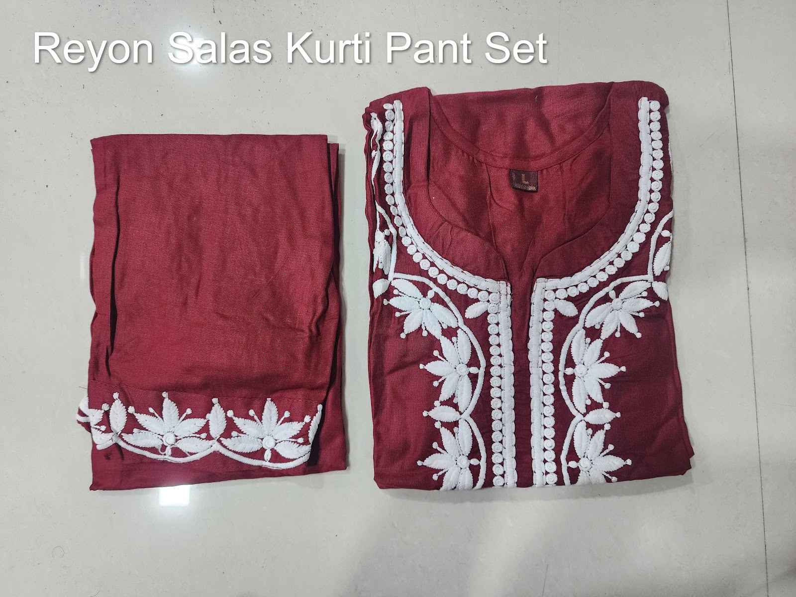 Reyon Salas Kurti Pant Set Supplier Gujarat
