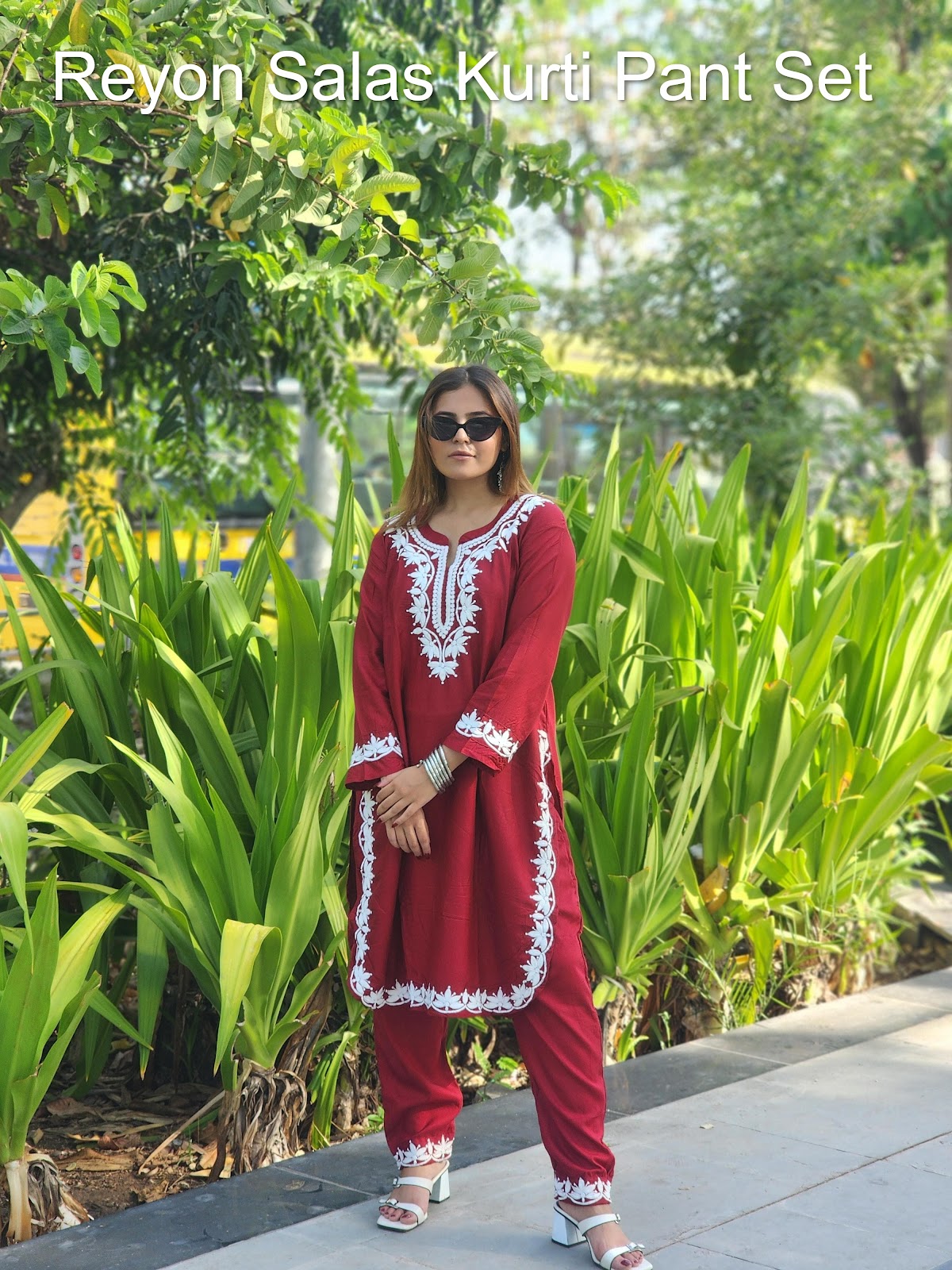 Reyon Salas Kurti Pant Set Supplier Gujarat