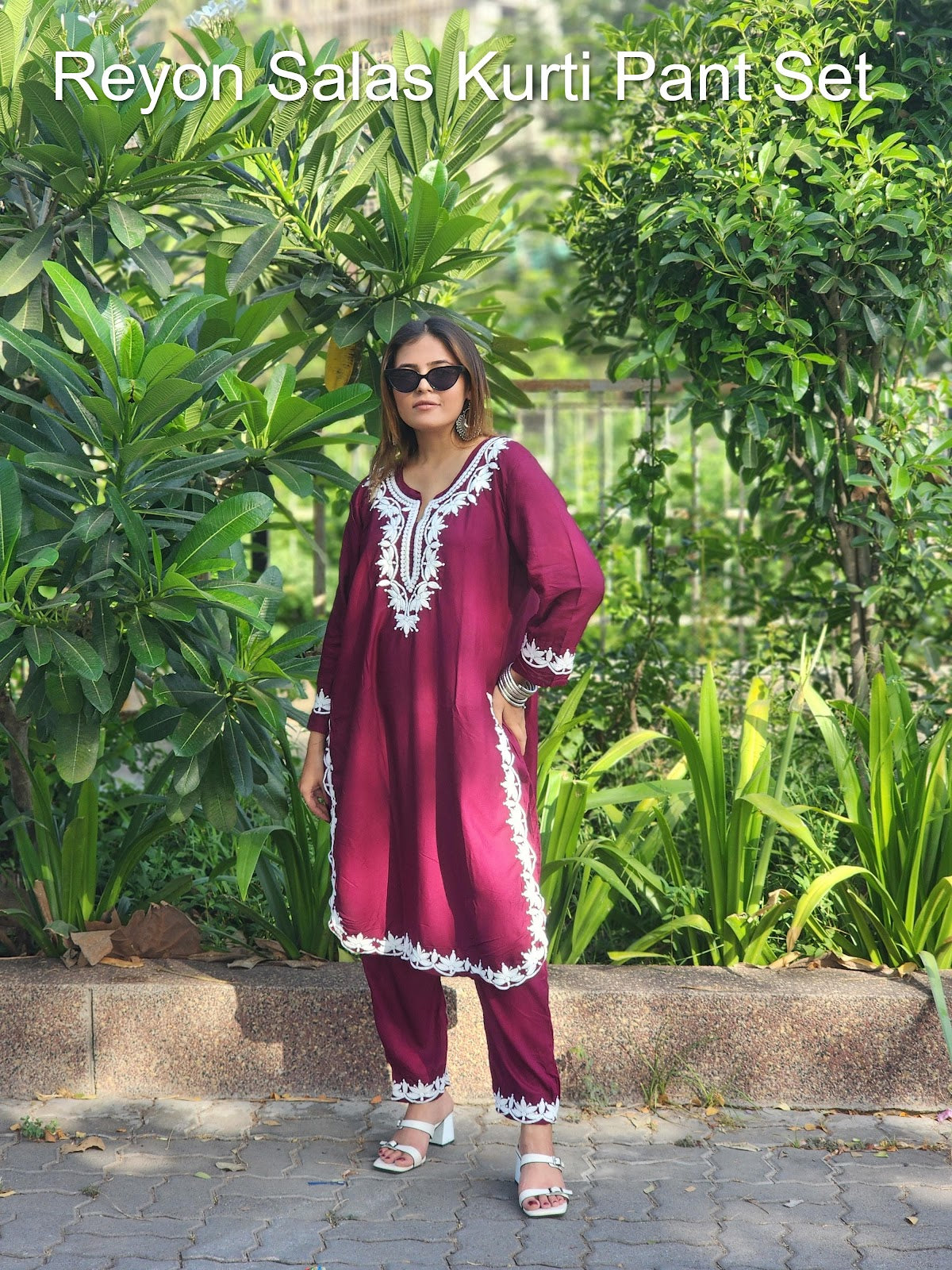 Reyon Salas Kurti Pant Set Supplier Gujarat