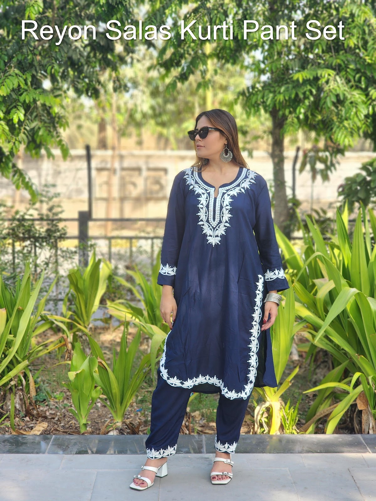 Reyon Salas Kurti Pant Set Supplier Gujarat