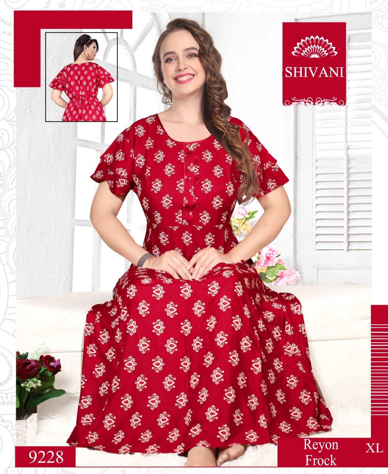 Reyon Shivani Night Gowns Wholesale Rate