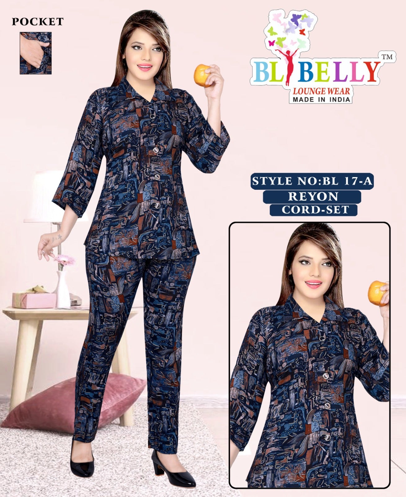 Reyon With Pockect 040825 Belly Co Ord Set Wholesaler Ahmedabad