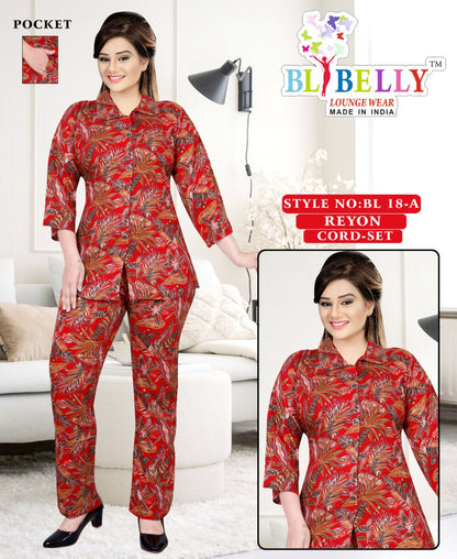 Reyon With Pockect 040825 Belly Co Ord Set Wholesaler Ahmedabad