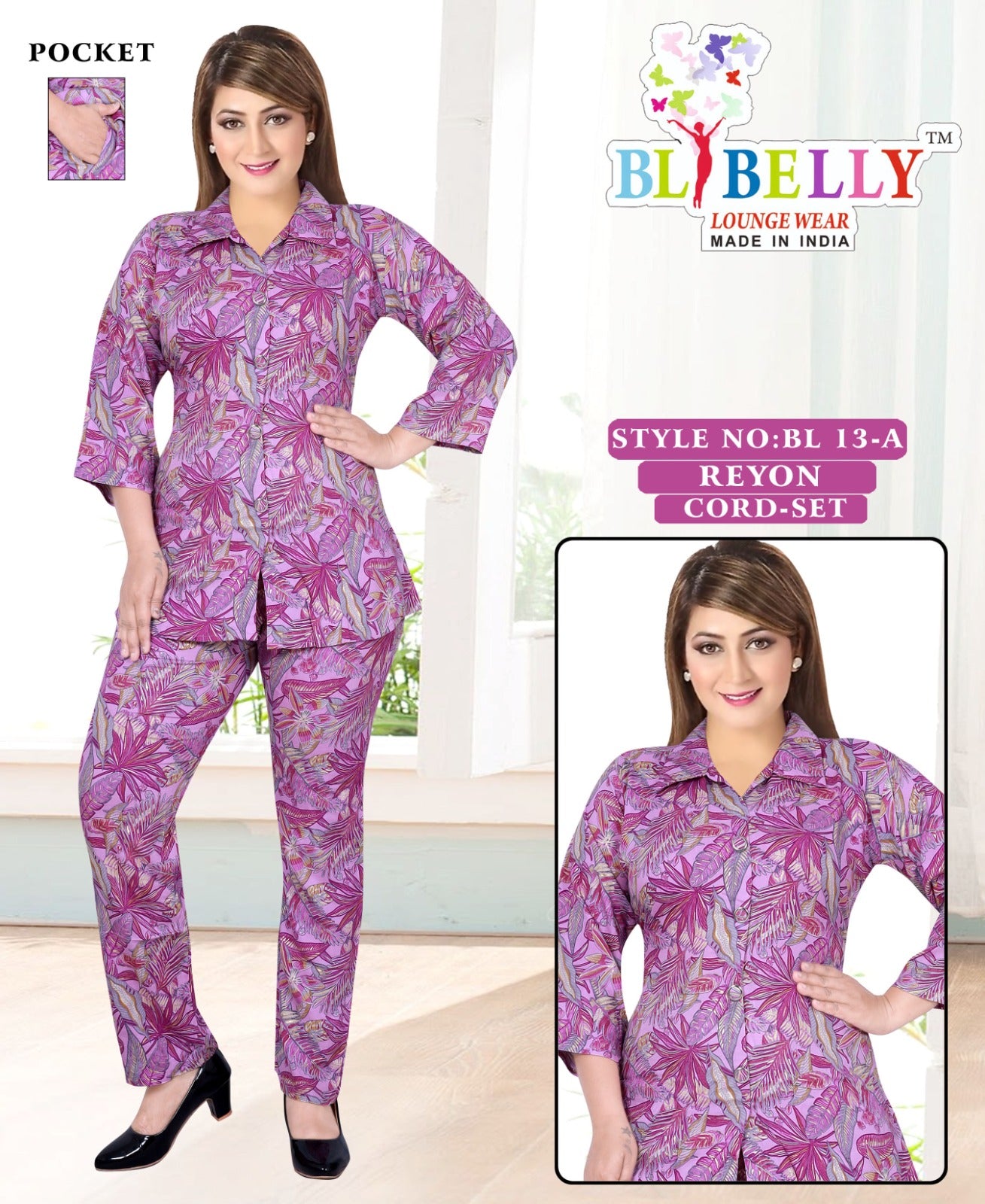 Reyon With Pockect 040825 Belly Co Ord Set Wholesaler Ahmedabad