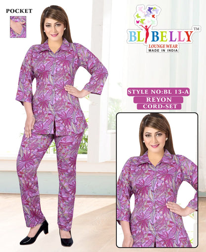 Reyon With Pockect 040825 Belly Co Ord Set Wholesaler Ahmedabad