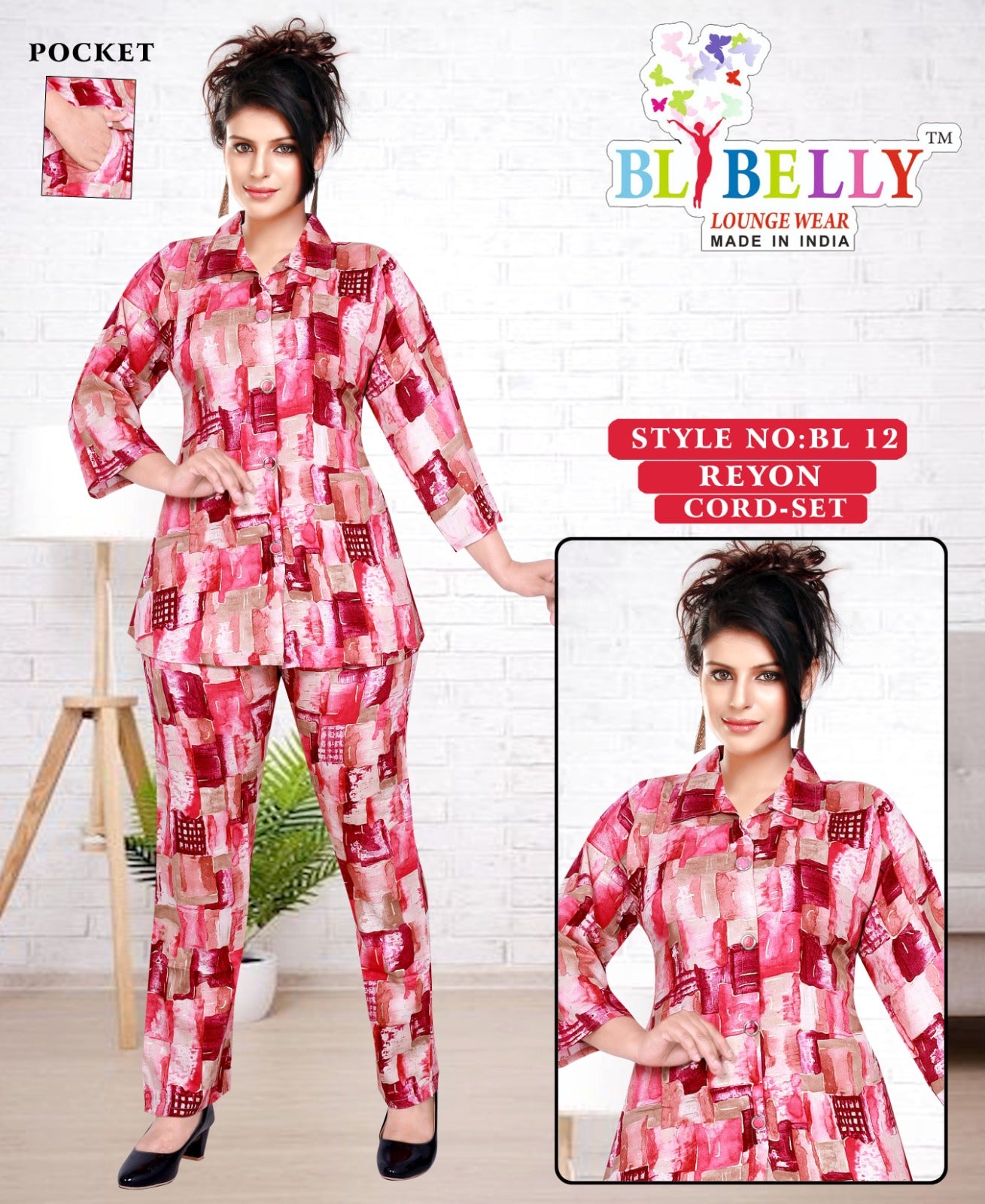 Reyon With Pockect 040825 Belly Co Ord Set Wholesaler Ahmedabad