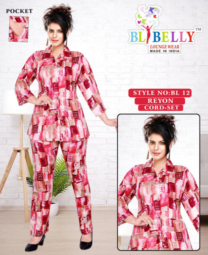 Reyon With Pockect 040825 Belly Co Ord Set Wholesaler Ahmedabad