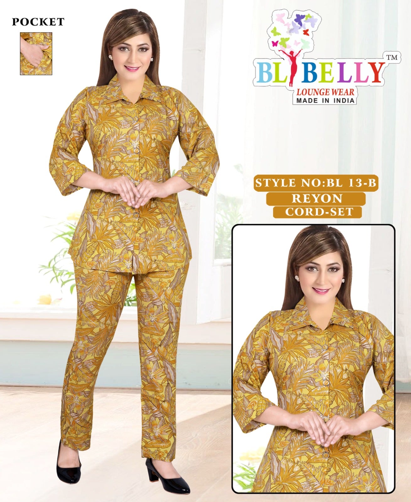 Reyon With Pockect 040825 Belly Co Ord Set Wholesaler Ahmedabad