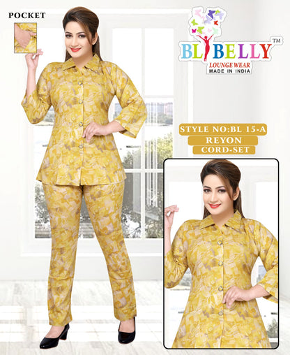 Reyon With Pockect 040825 Belly Co Ord Set Wholesaler Ahmedabad