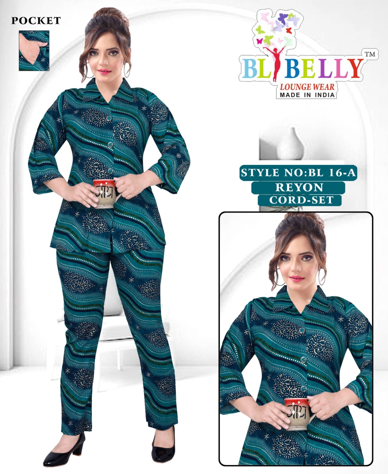Reyon With Pockect 040825 Belly Co Ord Set Wholesaler Ahmedabad