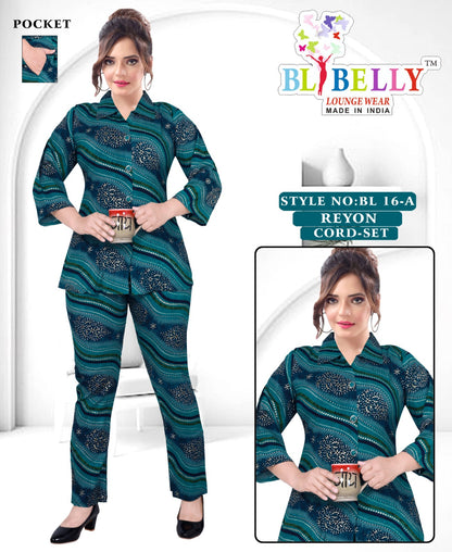 Reyon With Pockect 040825 Belly Co Ord Set Wholesaler Ahmedabad