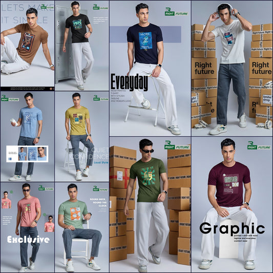 Rf 1053 Right Future Tencil Lycra Mens Tshirts Supplier Ahmedabad