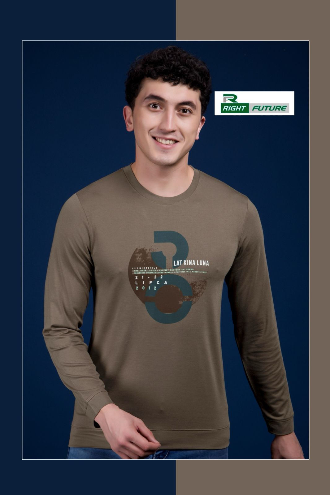 Rf 504 Full Sleeves Right Future Tencil Lycra Mens Tshirts Supplier