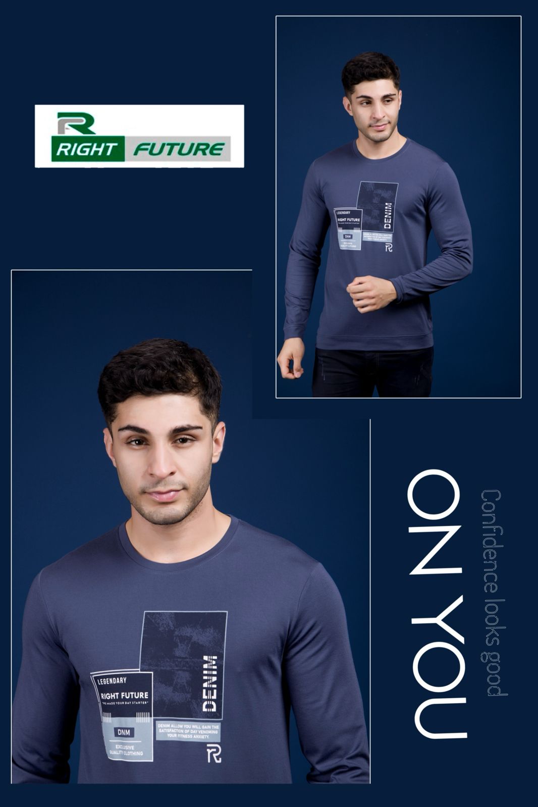 Rf 504 Full Sleeves Right Future Tencil Lycra Mens Tshirts Supplier