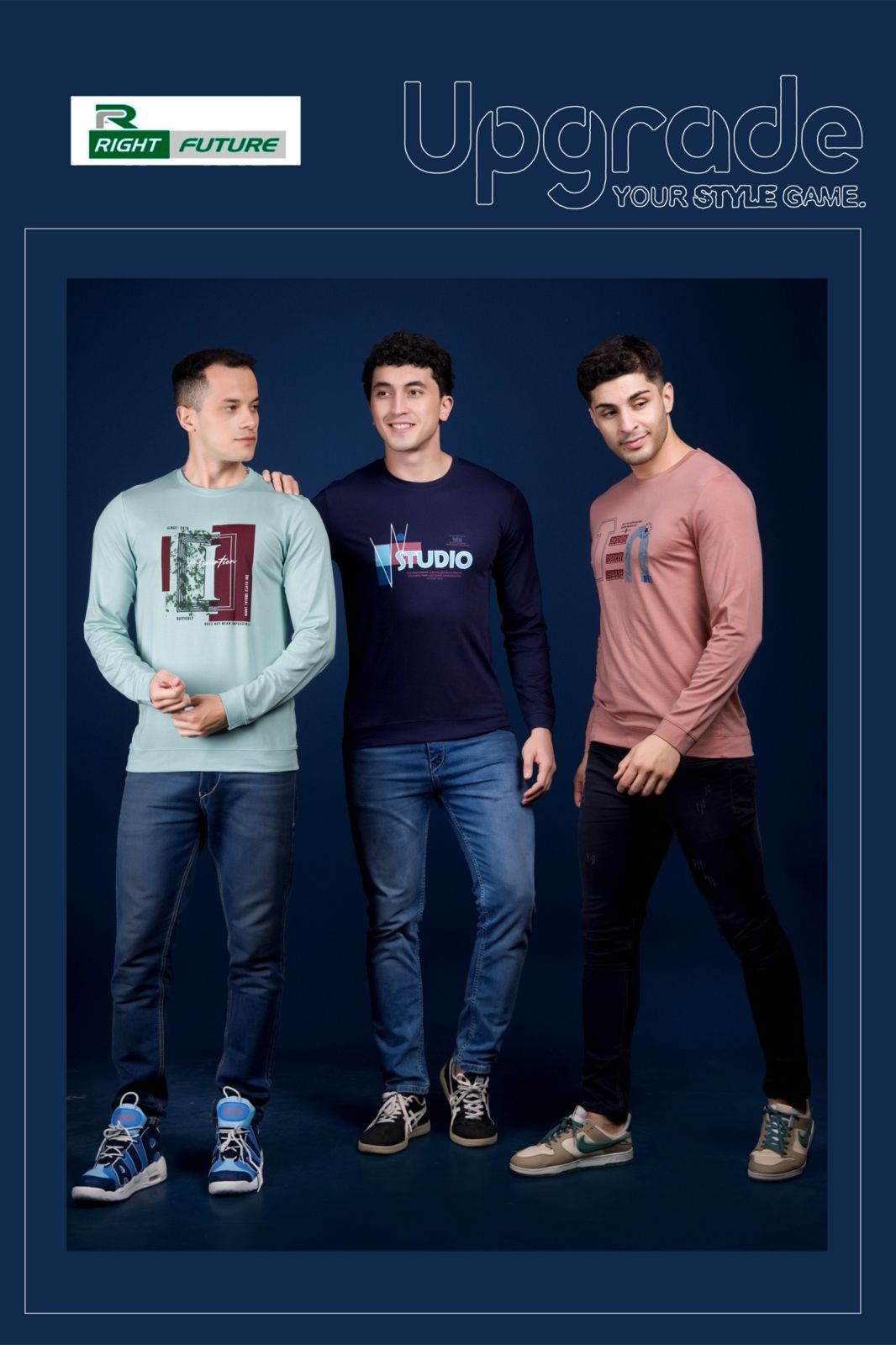 Rf 504 Full Sleeves Right Future Tencil Lycra Mens Tshirts Supplier