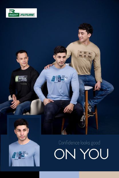 Rf 504 Full Sleeves Right Future Tencil Lycra Mens Tshirts Supplier