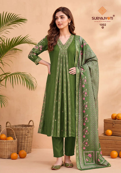 Rhea Vol 1 Suryajyoti Roman Readymade Pant Style Suits Wholesaler Ahmedabad
