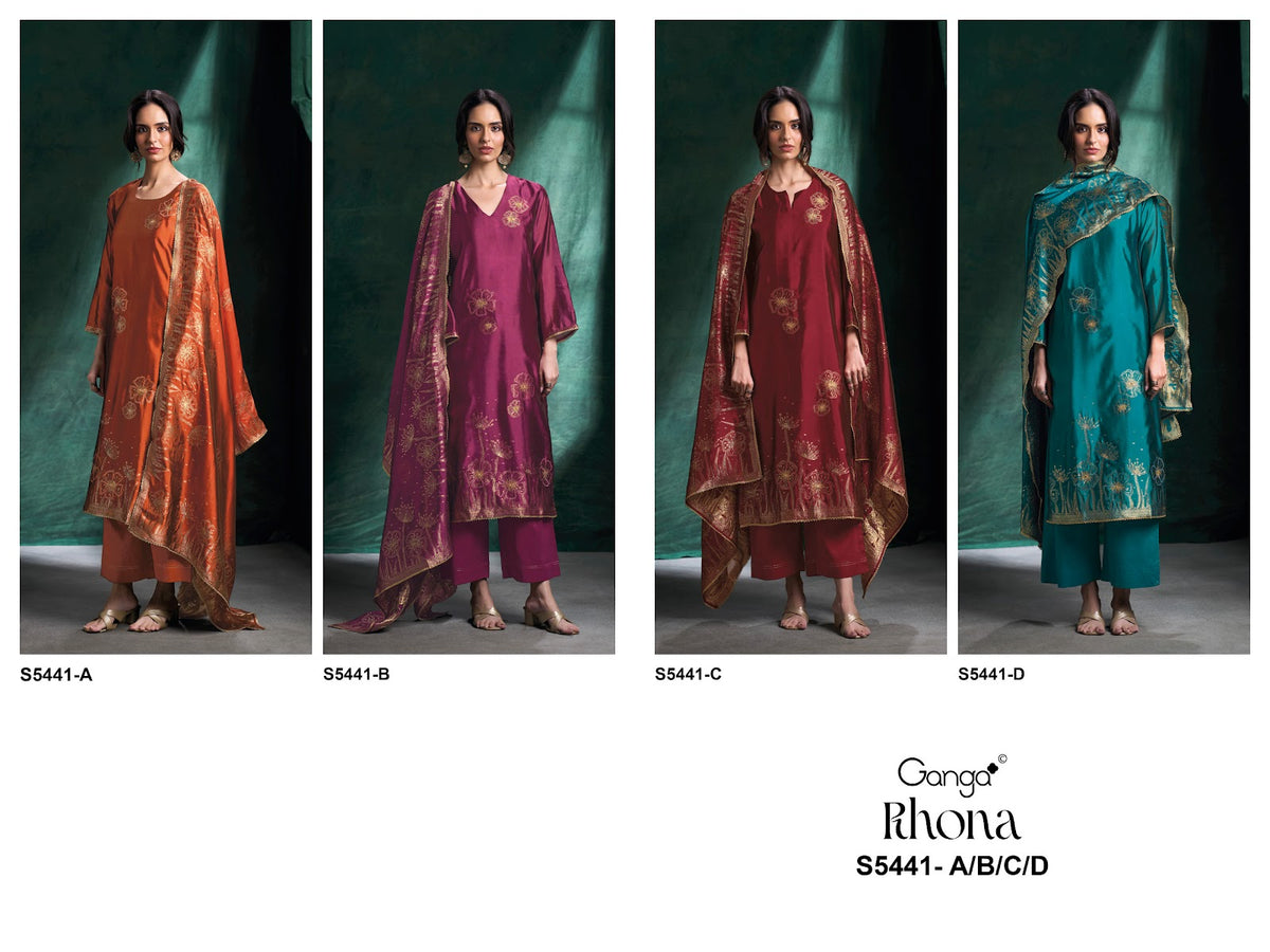 Rhona S5441 Ganga Woven Silk Pant Style Suits Wholesaler