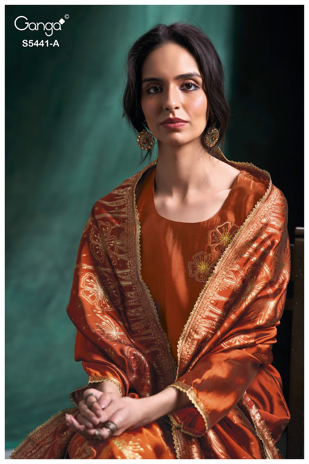 Rhona S5441 Ganga Woven Silk Pant Style Suits Wholesaler