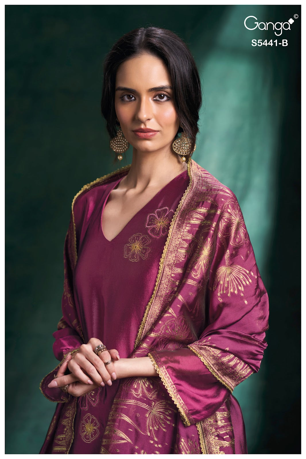 Rhona S5441 Ganga Woven Silk Pant Style Suits Wholesaler