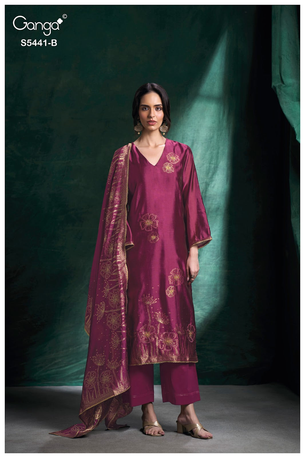 Rhona S5441 Ganga Woven Silk Pant Style Suits Wholesaler
