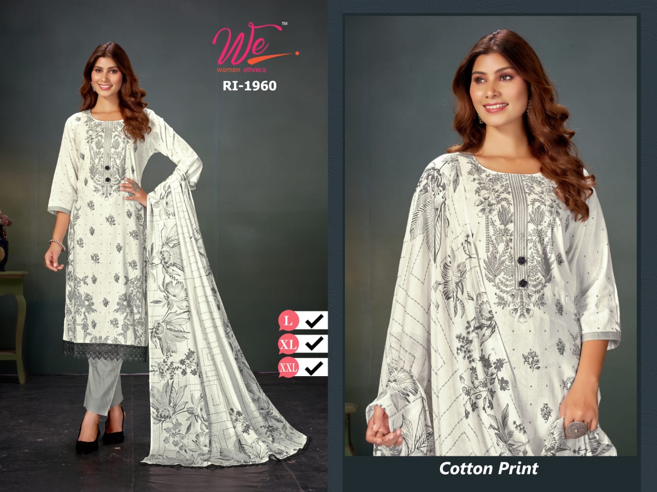 Ri-260624 Women Ethnics Cotton Readymade Pant Style Suits Wholesale