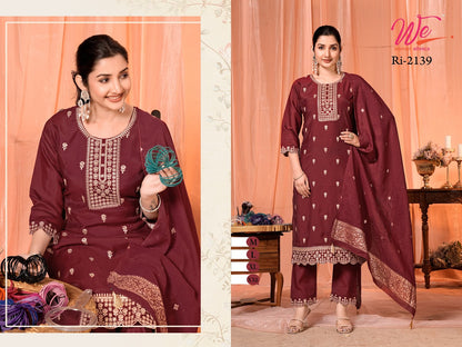 Ri 2134-2139 Women Ethnics Roman Readymade Pant Style Suits Supplier Ahmedabad