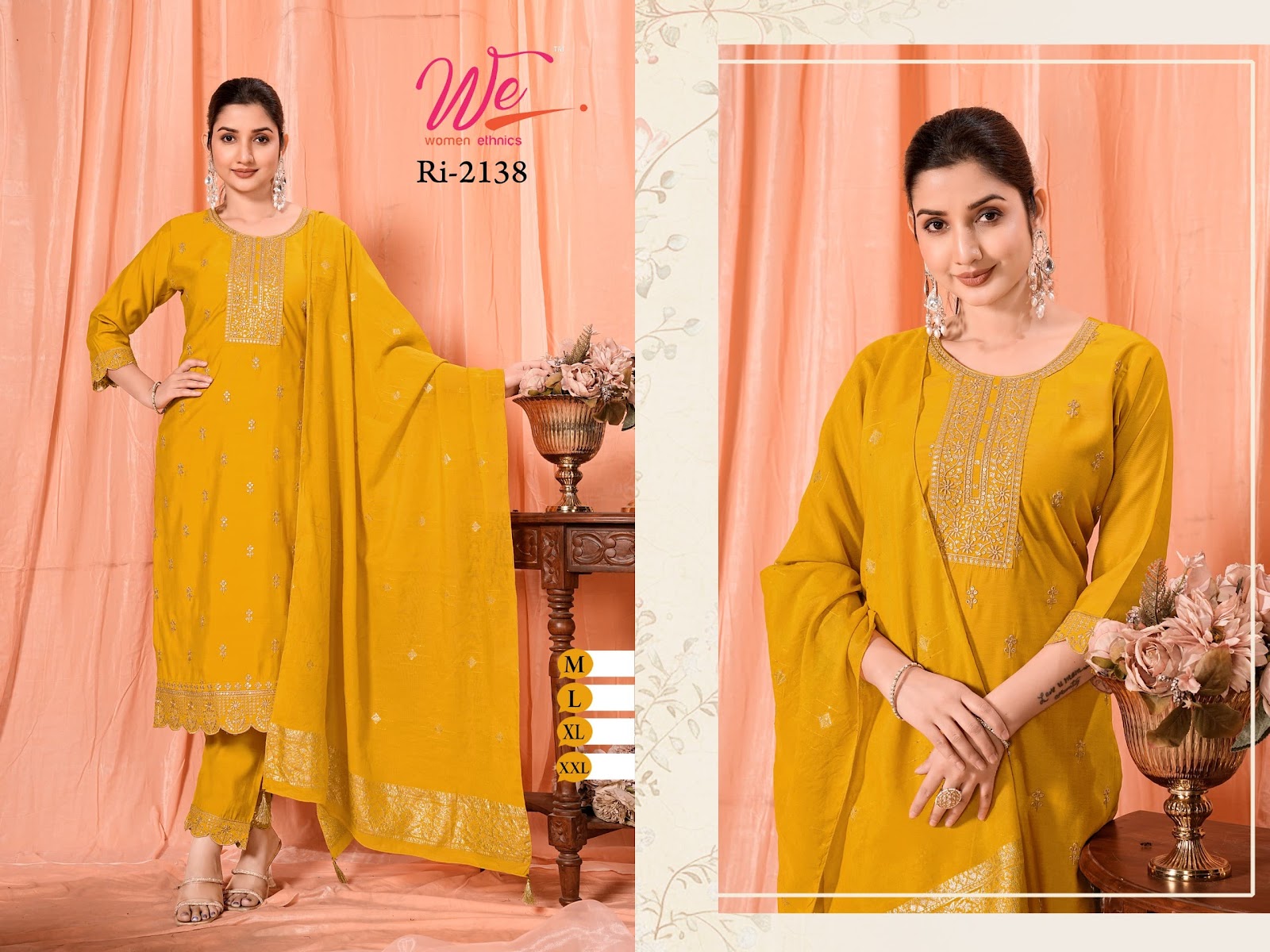 Ri 2134-2139 Women Ethnics Roman Readymade Pant Style Suits Supplier Ahmedabad