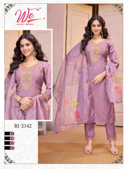 Ri 2140-2145 Women Ethnics Roman Simmer Readymade Pant Style Suits Wholesaler Ahmedabad
