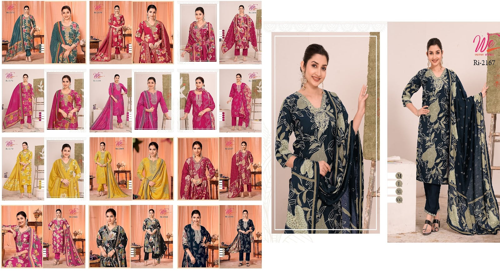 Ri 2164-2171 Women Ethnics Modal Readymade Pant Style Suits Exporter