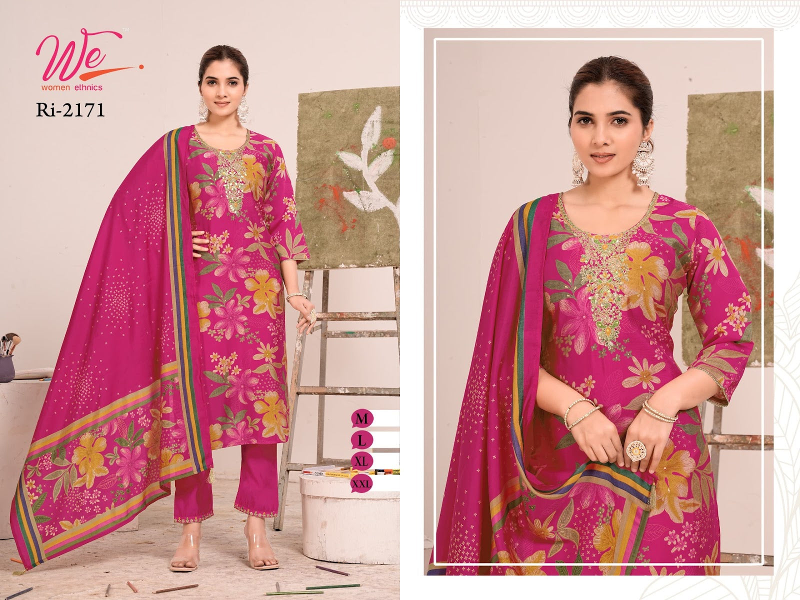 Ri 2164-2171 Women Ethnics Modal Readymade Pant Style Suits Exporter