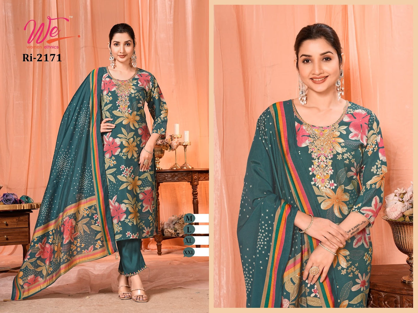 Ri 2164-2171 Women Ethnics Modal Readymade Pant Style Suits Exporter