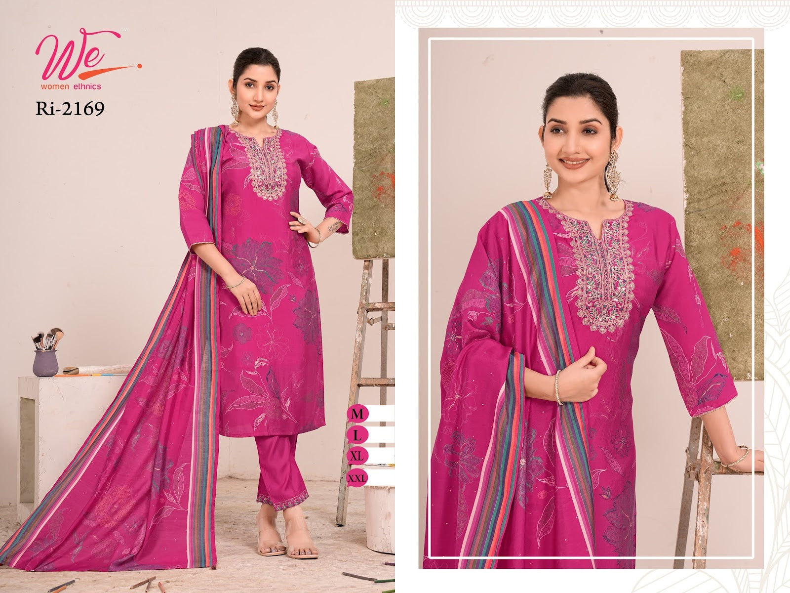 Ri 2164-2171 Women Ethnics Modal Readymade Pant Style Suits Exporter