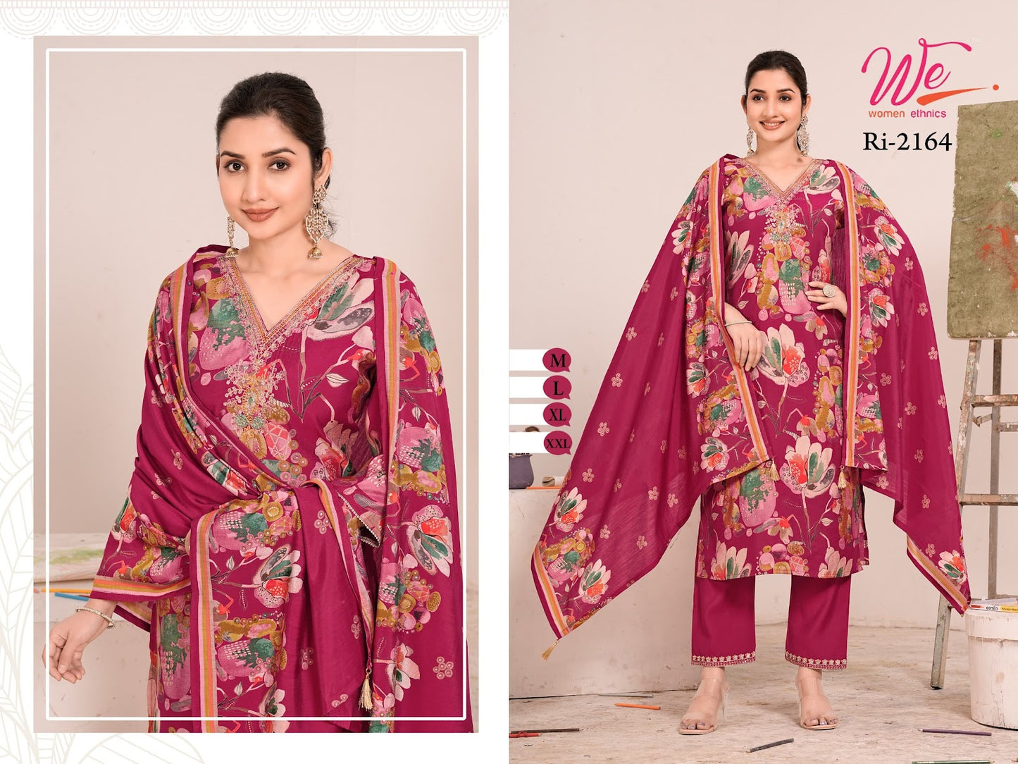 Ri 2164-2171 Women Ethnics Modal Readymade Pant Style Suits Exporter