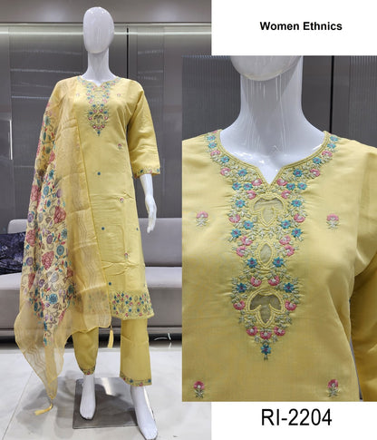 Ri 2204-2208 Women Ethnics Roman Readymade Pant Style Suits Exporter Ahmedabad