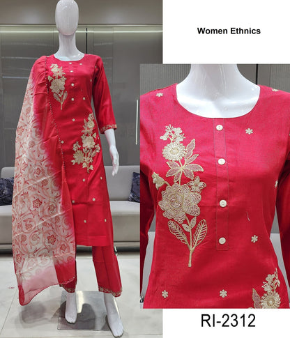 Ri 2310-2315 Women Ethnics Roman Readymade Pant Style Suits Wholesaler Ahmedabad
