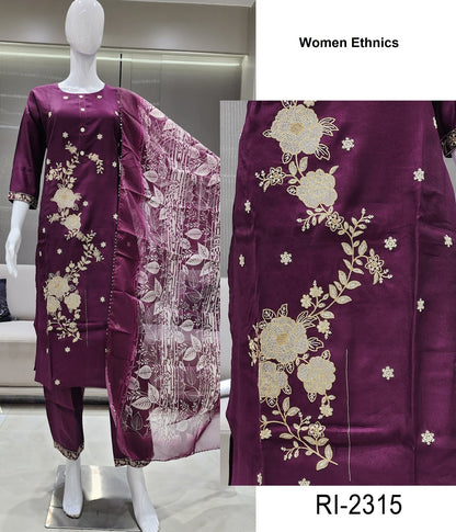 Ri 2310-2315 Women Ethnics Roman Readymade Pant Style Suits Wholesaler Ahmedabad