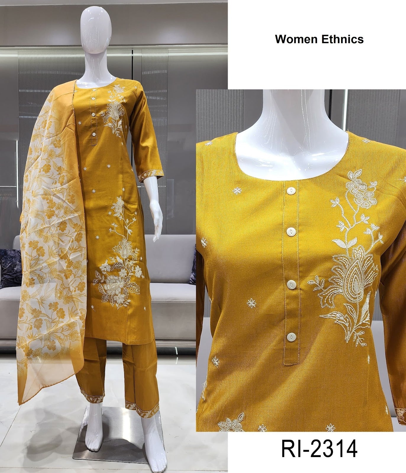Ri 2310-2315 Women Ethnics Roman Readymade Pant Style Suits Wholesaler Ahmedabad