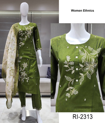 Ri 2310-2315 Women Ethnics Roman Readymade Pant Style Suits Wholesaler Ahmedabad