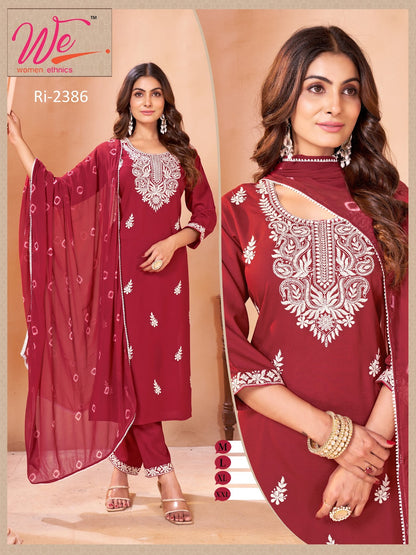 Ri 2381-2388 Women Ethnics Reyon Readymade Pant Style Suits Manufacturer