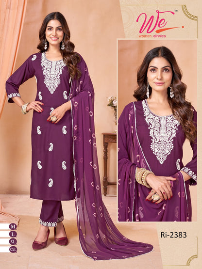 Ri 2381-2388 Women Ethnics Reyon Readymade Pant Style Suits Manufacturer