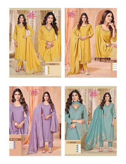 Ri 2432-2435 Women Ethnics Roman Simmer Readymade Pant Style Suits Supplier