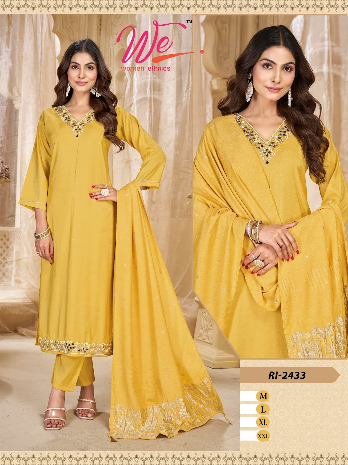 Ri 2432-2435 Women Ethnics Roman Simmer Readymade Pant Style Suits Supplier